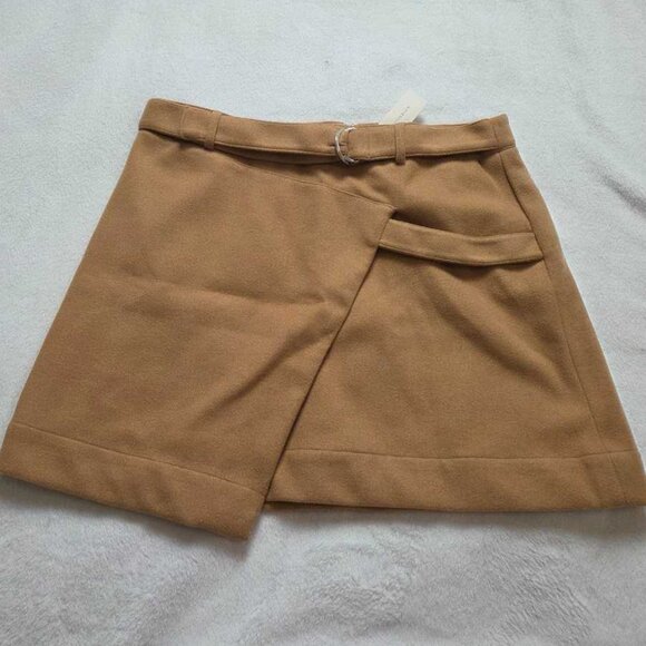 New 16 Maeve x Anthropologie Belted wrap mini skirt in Cedar - Picture 4 of 10